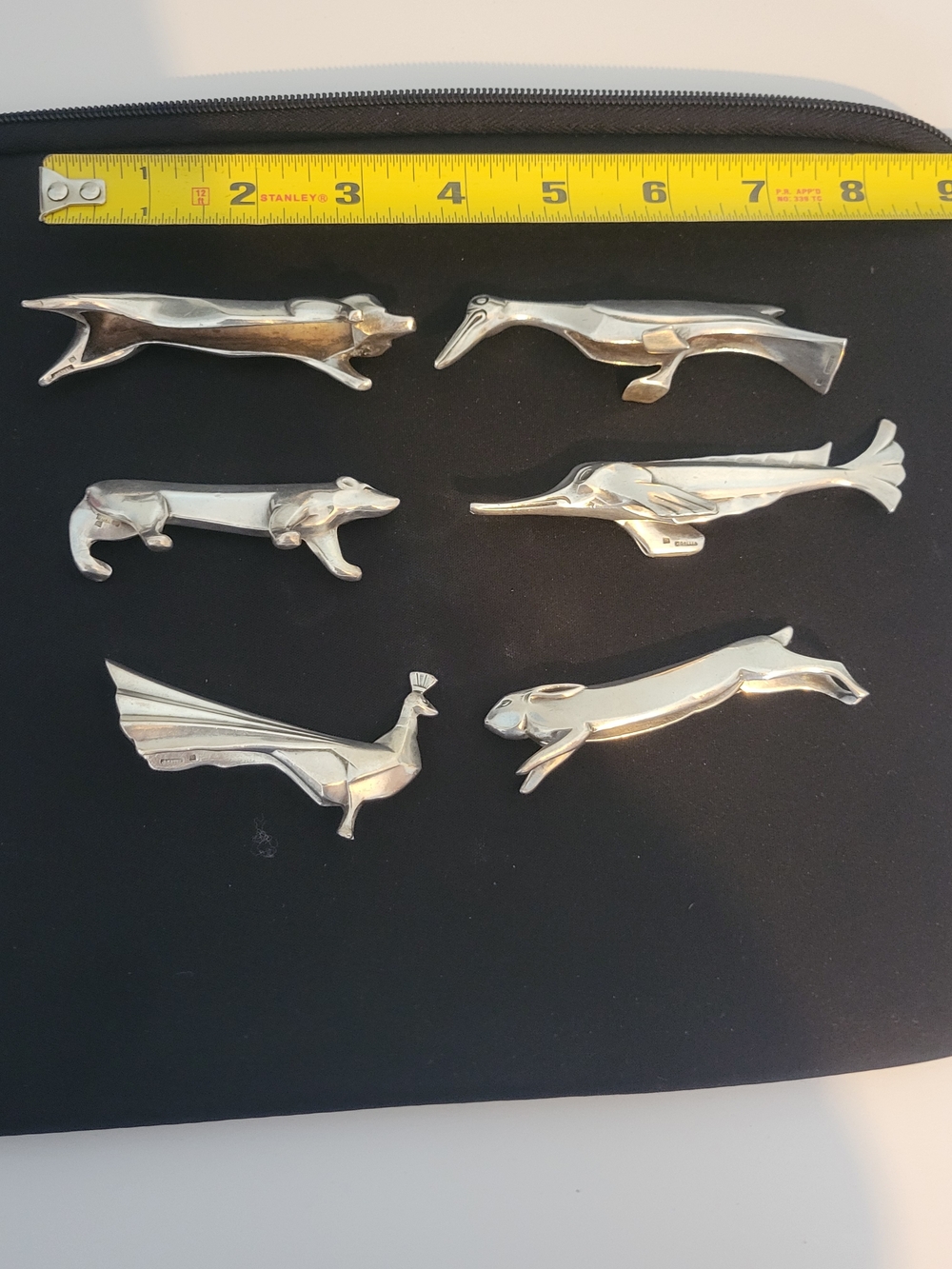 6 Animal-themed Knife Holders - Gallia (christofle) By Sandoz In Silver-plated